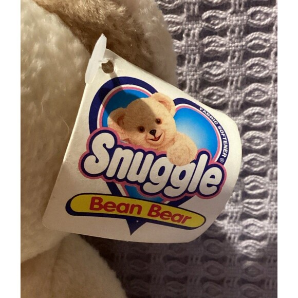 SNUGGLE Advertising Fabric Softener Cream Plush Bean Bear Lever Bros. 1999 Tags - Picture 2 of 8